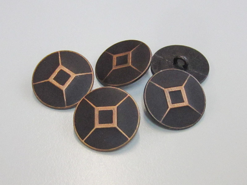 www.Knopfparadies.de - 0042ku - Metallknöpfe in Kupfer und Braun für Blazer & Sakkos