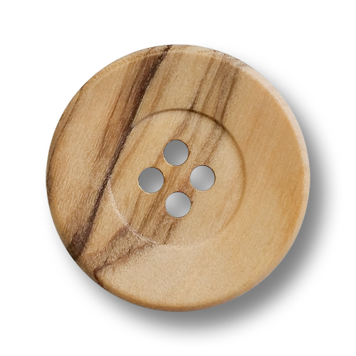 www.knopfparadies.de - 2218ho - Holzknöpfe mit vier Löchern und breitem Rand