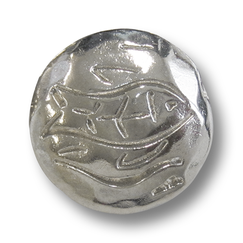 Metallknopf mit Fisch-Motiv