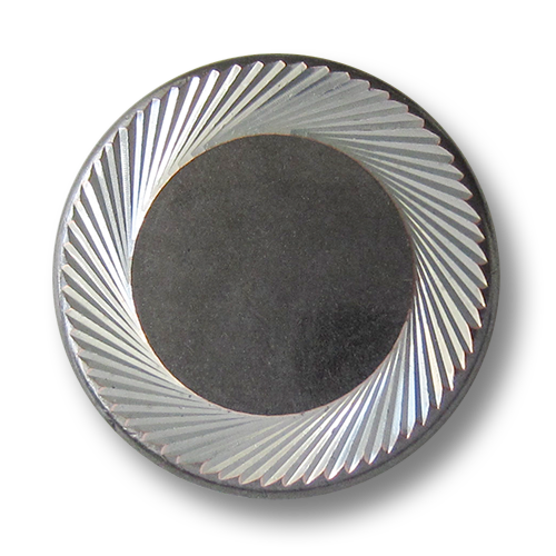 www.knopfparadies.de - 5745gs - Schwere, wunderschöne Metallknöpfe mit schraffiertem Rand