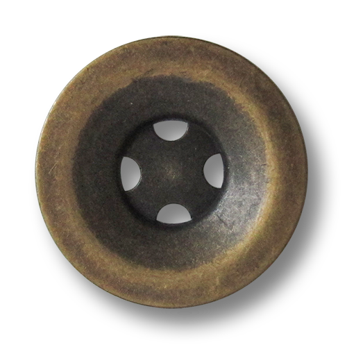 www.knopfparadies.de - 3648am - Altmessingfarbene Metallknöpfe mit vier Löchern