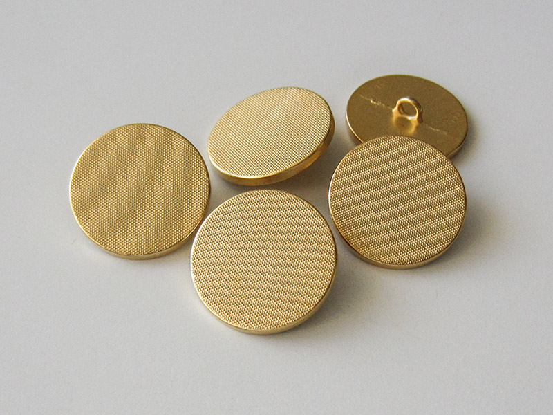 www.knopfparadies.de - 1692go - Günstige Metallknöpfe in gold, fein strukturierte Oberfläche