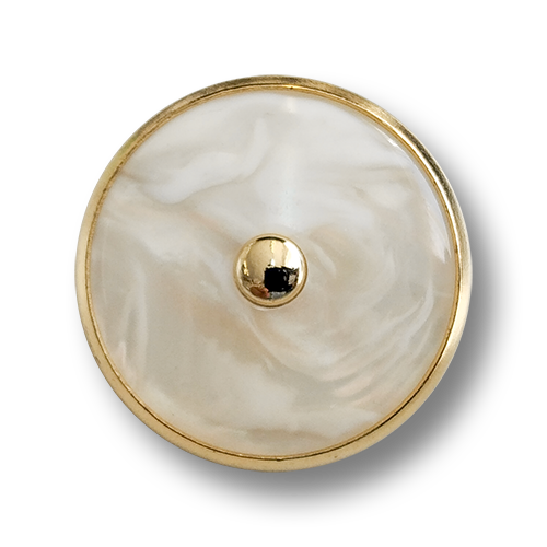 www.knopfparadies.de - 6031cr - Cremefarbene Blazerknöpfe mit Goldrand