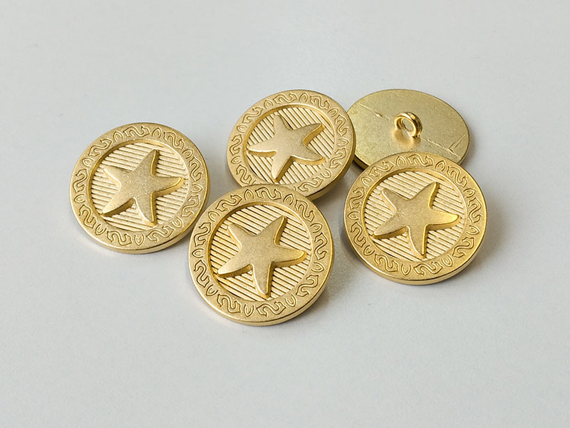 Wunderschöne, matt goldfarbene Metallknöpfe mit maritimen Motiv: Seestern - Günstigere B-Ware!