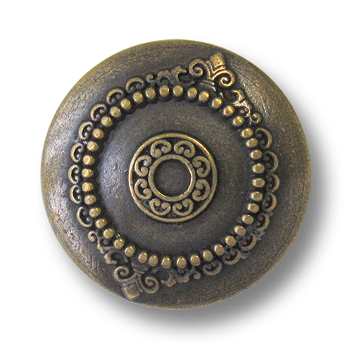 www.Knopfparadies.de - 5944am - Historisch wirkende Ornamentknöpfe aus Metall in Altmessing