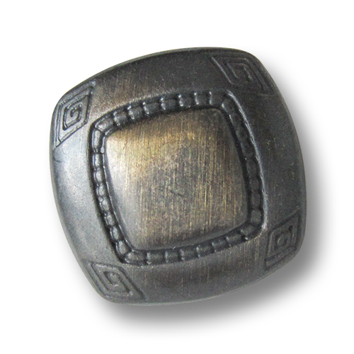 www.knopfparadies.de - 0104em - Bicolor Trachtenknöpfe, quadratisch, ausgefallenes Desin