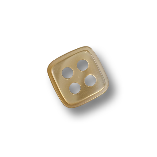 www.knopfparadies.de - 6694be - Beige schimmernde, winzige, quadratische Kunststoffknöpfe