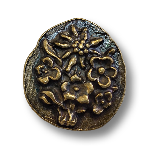 www.knopfparadies.de - 5992am - Altmessingfarbene, schwere Trachtenknöpfe