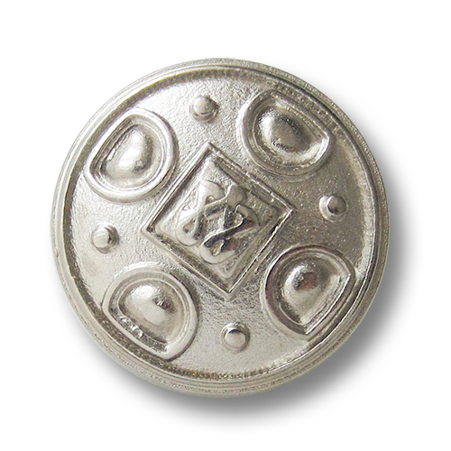 Eleganter silberfarbener Metallknopf mit Öse