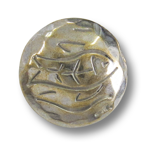 Metallknopf bi-color mit Fisch-Motiv