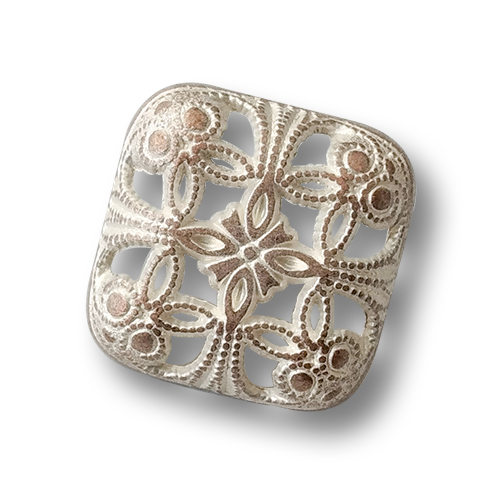 Wunderschöne kalk / kupferfarbene Metallknöpfe mit Durchbruch in viereckiger Form Kopie