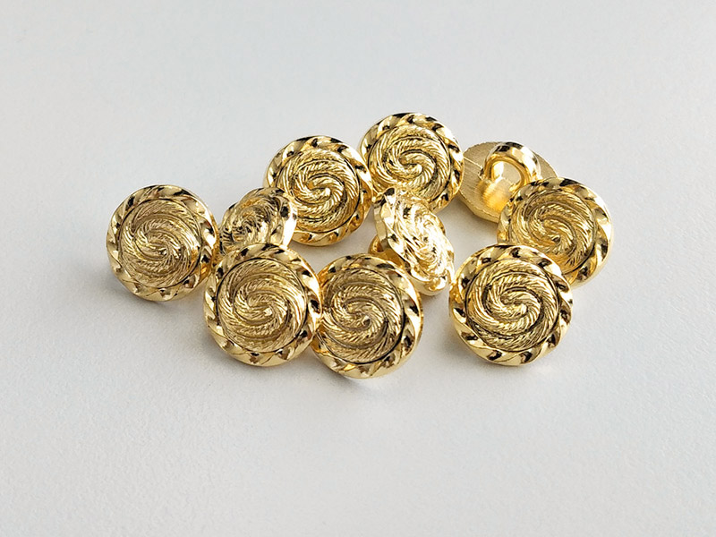 www.knopfparadies.de - 6396go - Glänzend goldfarbene Kunststoffknöpfe