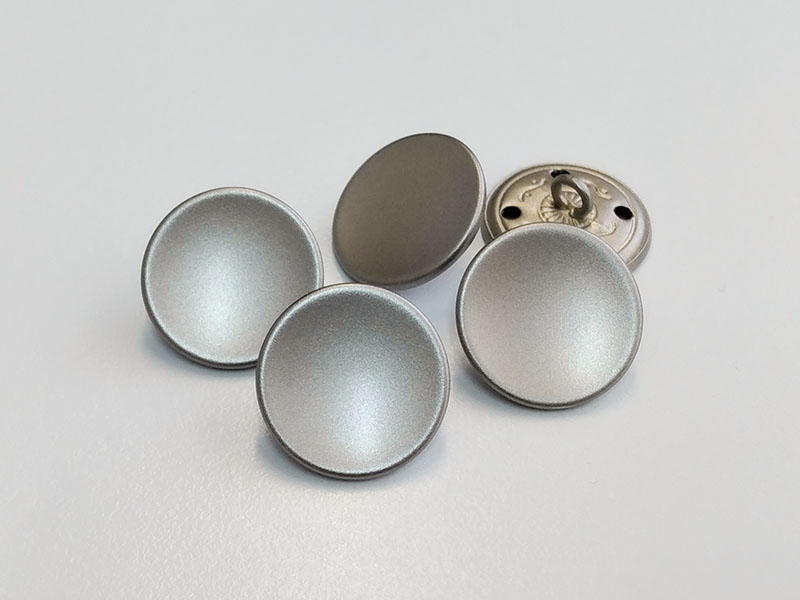 www.knopfparadies.de - 6539si - Elegante, matt eisenfarbene Ösenknöpfe aus Metallblech
