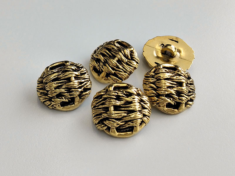 www.knopfparadies.de - 6808ag - Altgoldfarbene Kunststoffknöpfe