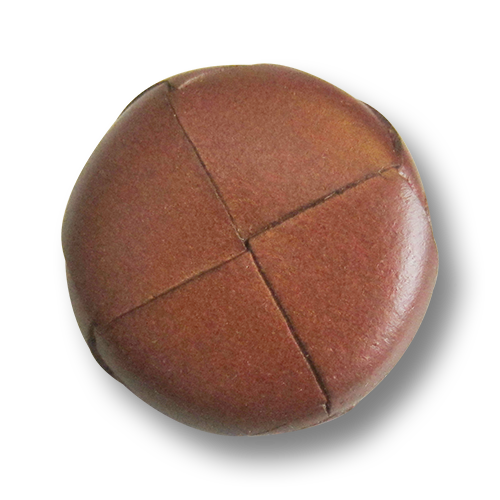 www.knopfparadies.de - 5986br - Mittelbraune Lederknöpfe mit Flechtmuster