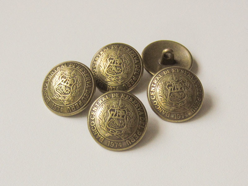Klassischer Münz Metall Knopf mit Wappen für Blazer
