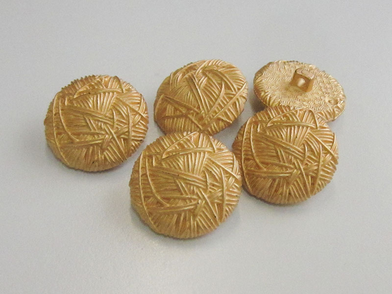 www.knopfparadies.de - 3422go - Matt goldfarbene Kunststoffknöpfe, günstige B-Ware