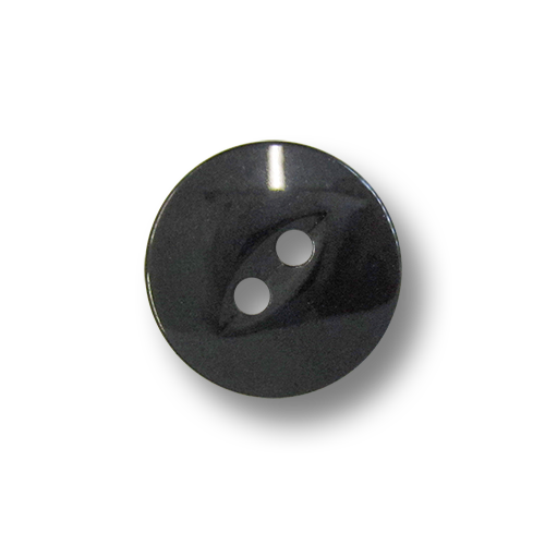 www.knopfparadies.de - 5969sc - Schlichte, schwarze Kunststoffknöpfe mit zwei Löchern