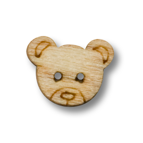 Puppenknöpfe aus Holz mit Bärenmotiv