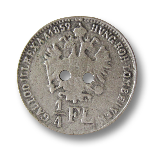 www.knopfparadies.de - 0020 - Historische Münzknöpfe 1/4 Florin Österreich / Trachtenknöpfe