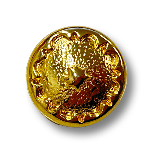 www.knopfparadies.de - 0214gg - glänzend goldfarbene Metallknöpfe mit strukturierter Oberfläche