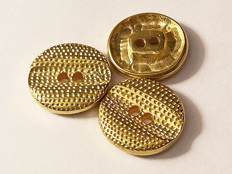 Zierknöpfe Metallknöpfe gold rund 2-Loch Zierknöpfe
