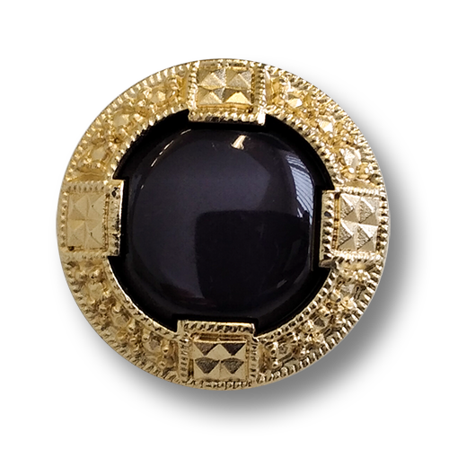 www.knopfparadies.de - 4500gs - Besonders elegante Kunststoffknöpfe in schwarz und matt gold