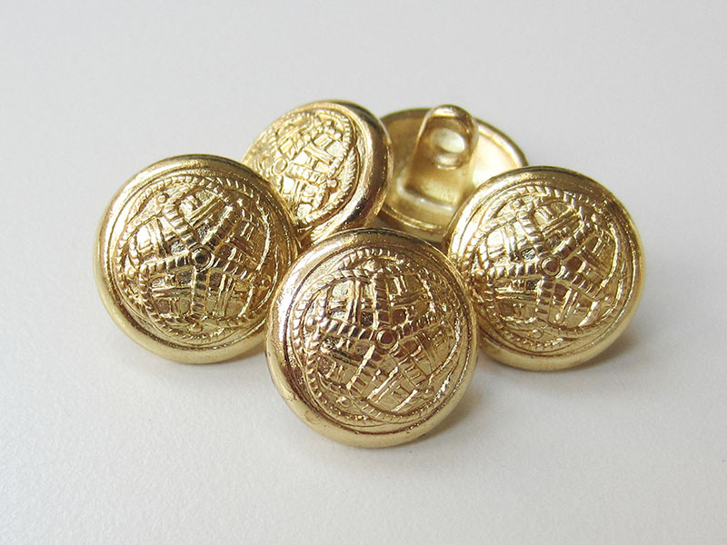 www.Knopfparadies.de - 0422go - Traumhafte goldene Metallknöpfe mit Stern oder Blumen Motiv