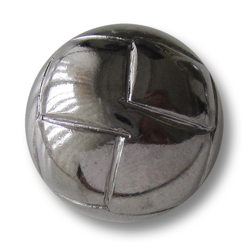 www.Knopfparadies.de - 2738ch - Glänzend chromfarbene Metallknöpfe in Halbkugelform mit Rauten Muster