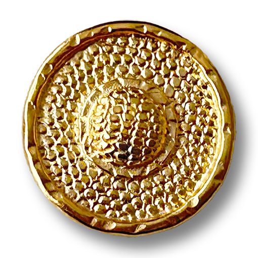 www.knopfparadies.de - k667go - matt goldfarbene Metallknöpfe mit Struktur