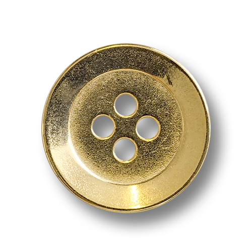 www.knopfparadies.de - 6360go - Goldfarbene Metallknöpfe mit vier Löchern