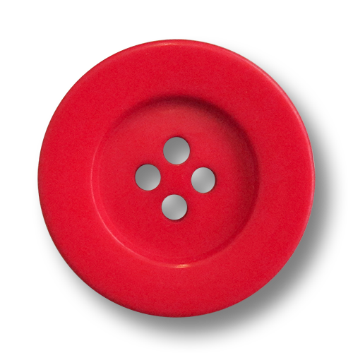 www.Knopfparadies.de - 5906ro - Freche große Vierloch Mantelknöpfe aus Kunststoff in knalligem Rot