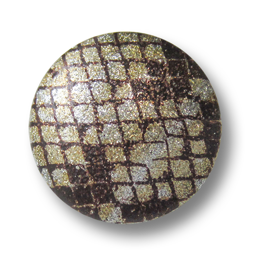 www.Knopfparadies.de - 3167sc - Attraktive Glitzerknöpfe aus Metall mit Animal-Print
