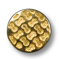 Goldfarbener Designerknopf mit tollem Muster