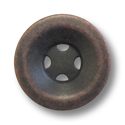 www.Knopfparadies.de - 3648ku - Altkupferfarbene Metallknöpfe mit vier Löchern