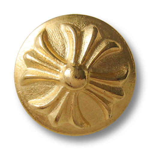 www.Knopfparadies.de - 0298go - Goldene Metallknöpfe mit Kreuz Motiv