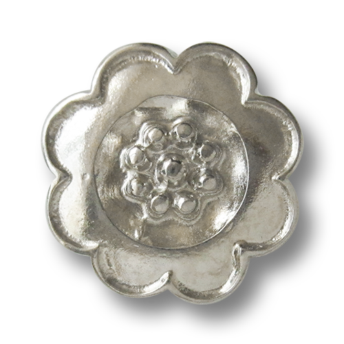 www.knopfparadies.de - 3645si - Hübsche Metallknöpfe in Form von kleinen Blumen / Blüten