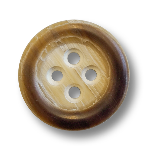 www.knopfparadies.de - 6017br - Vierlochknöpfe Kunststoff in Hornoptik
