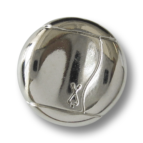 www.knopfparadies.de - 3309si - Glänzend silberfarbene Metallknöpfe mit Golfmotiv