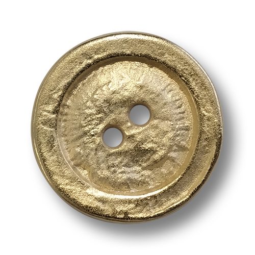 www.knopfparadies.de - 3943go - Goldfarbene Metallknöpfe, flach mit zwei Löchern