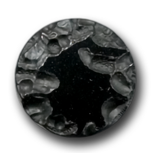 Restposten: Schwarze Glasknöpfe mit geheimnisvollem Spiel aus Glanz und mattem Relief