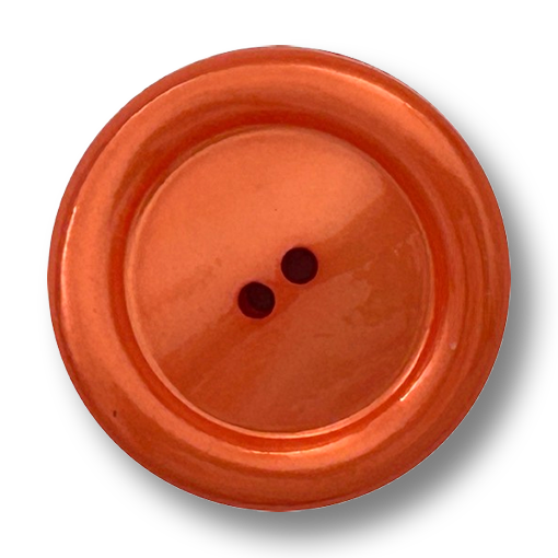 Schillernde orangefarbene Kunststoffknöpfe in besonderer Form