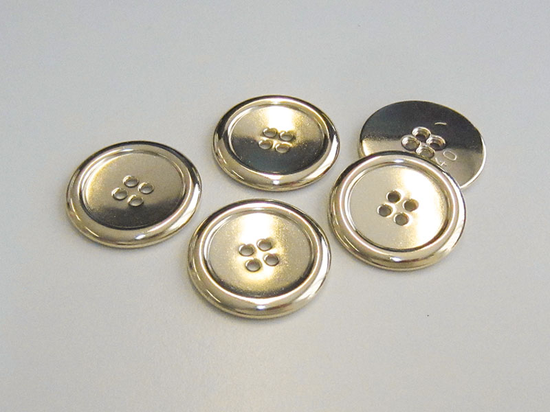 www.Knopfparadies.de - 5300go - Einfache Vierlochknöpfe aus Metall in Gold