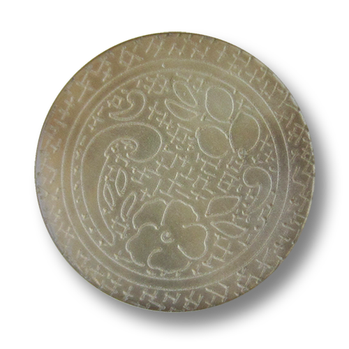 www.Knopfparadies.de - 2072bw - Beige Kunststoffknöpfe mit nostalgischem Motiv und Perlmutt Schimmer
