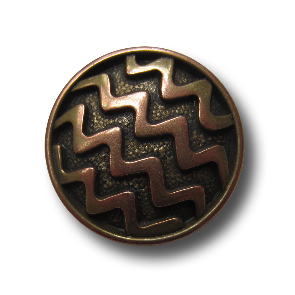 Metallknopf mit Öse in Zickzack-Design