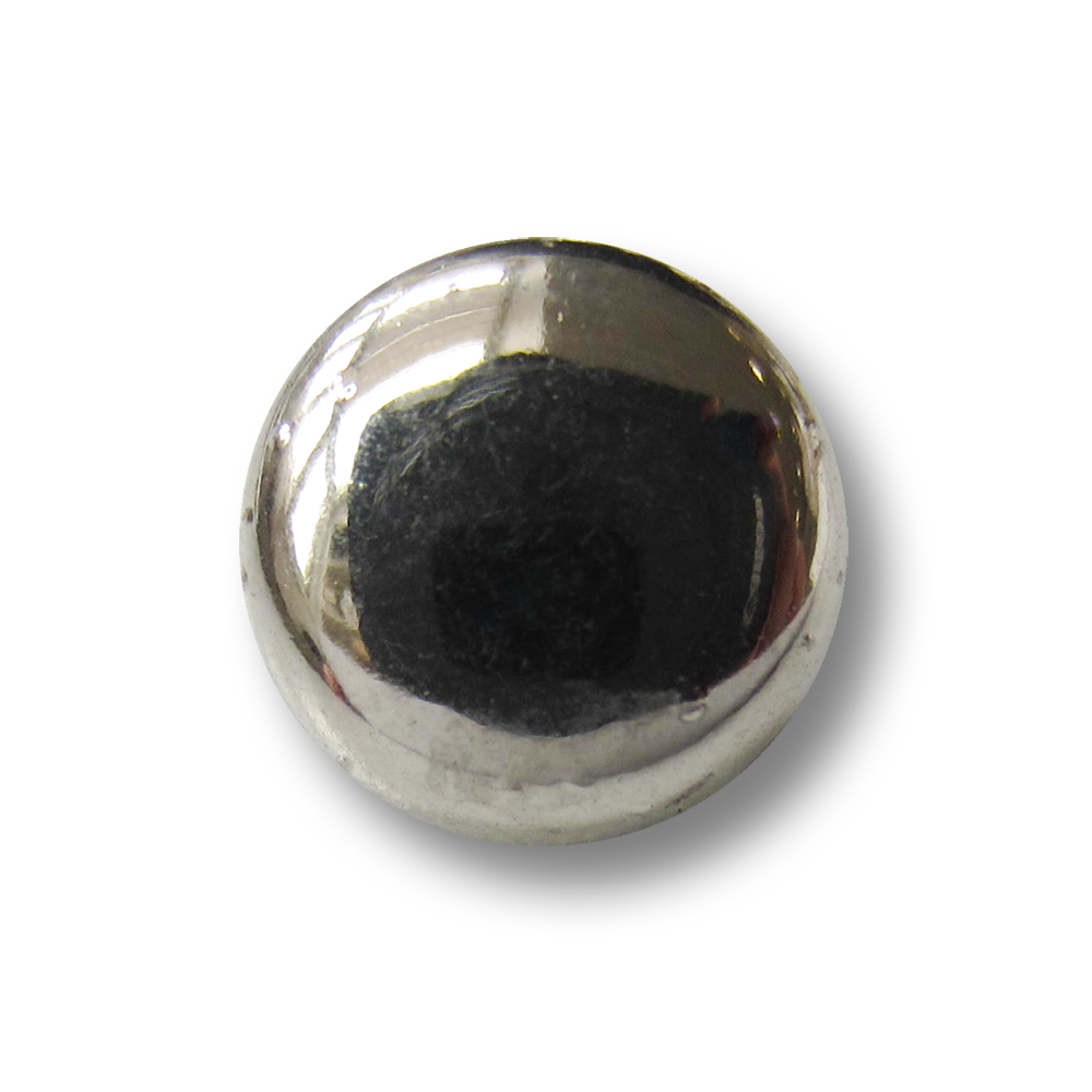 Kleiner glänzend silberfb. Metall Ösen Knopf / B-WARE