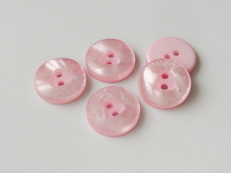 www.knopfparadies.de - 5845rs - Hübsch schimmernde Kunststoffknöpfe in Rosa / Perlmuttoptik