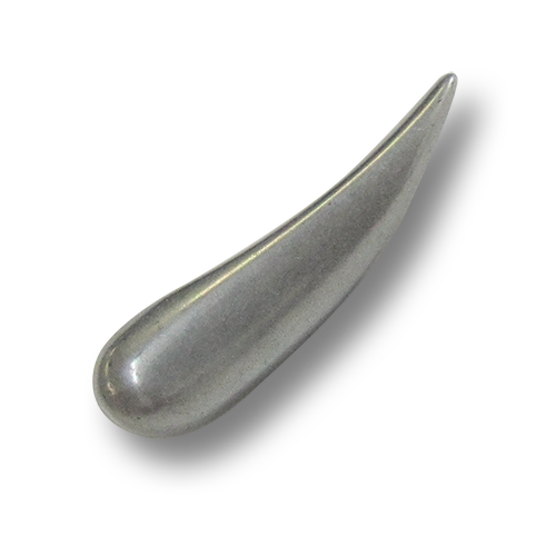www.Knopfparadies.de - 0888st - Große nierenförmige Metallknöpfe in Altsilber als Knebelknöpfe