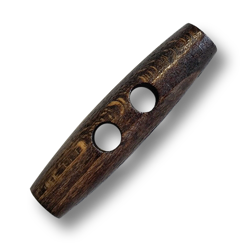 Klassische, dunkelbraune Knebelknöpfe aus echtem Holz
