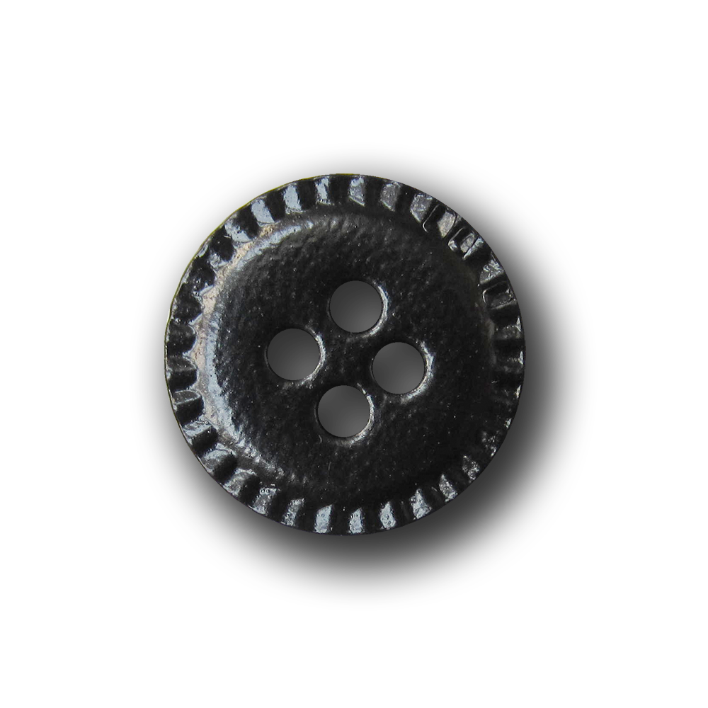 www.knopfparadies.de - 1133sc - Schlichte schwarze Lederknöpfe
